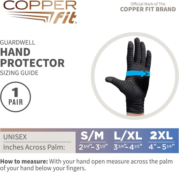 Copper Fit Guardwell Gloves Full Finger Hand Protection