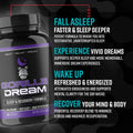 Gorilla Mind Dream Sleep Supplement (120 Capsules) - Nootropic Infused Comprehensive Sleep & Recovery Supplement - GABA, Melatonin, Valerian Root,