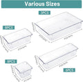 WOWBOX 25 PCS Clear Plastic Drawer Organizer Set, 4 Sizes Desk Drawer Divider Organizers and Storage Bins for Makeup, Jewelry, Gadgets for