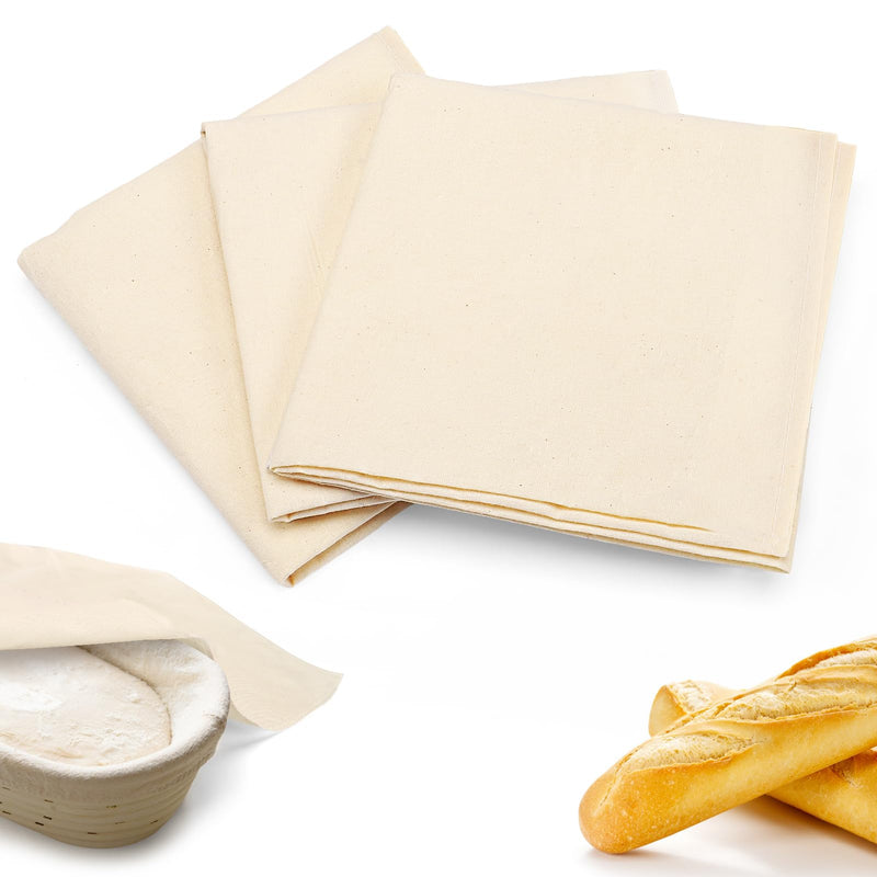 3Pcs 28"x28" Large Tea Towels for Sourdough Bread Baking - 100% Cotton Unbleached Reusable Flour Sack Towels, Proofing Cloth Supplies for