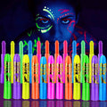 Glow in The Dark Under Blacklight Face & Body Paint Neon Body Paint Sticks | Skin Safe,Blacklight Glow Tattoo Markers,Washable Temporary Tattoo