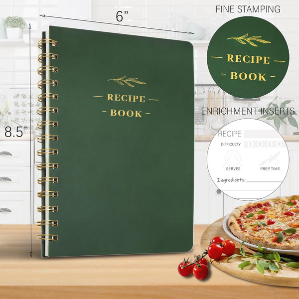 Perfect Blank Recipe Book-Recipe Book to Write in Your Own Recipes,Hardcover Personal Blank Recipe Book, Recipe Notebook Hold 144 Exclusive