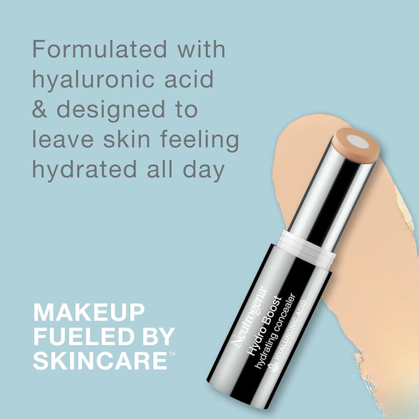 Neutrogena Hydro Boost Hydrating Concealer Stick for Dry Skin, Oil-Free, Lightweight, Non-Greasy and Non-Comedogenic Cover-Up Makeup with