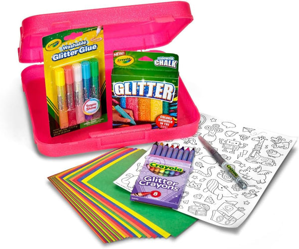 Crayola All That Glitters Art Case (50+pcs), Glitter Crayons & Coloring Supplies, Kids Art Set, Gifts for Girls & Boys, Ages 5+