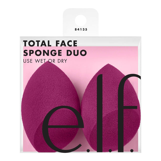 E.L.F. Total Face Sponge Duo, Plush, Multi-Sided & Latex-Free Makeup Sponges for