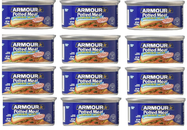 Pack of 12 Potted Meat Made with Chicken and Pork 3 Oz.