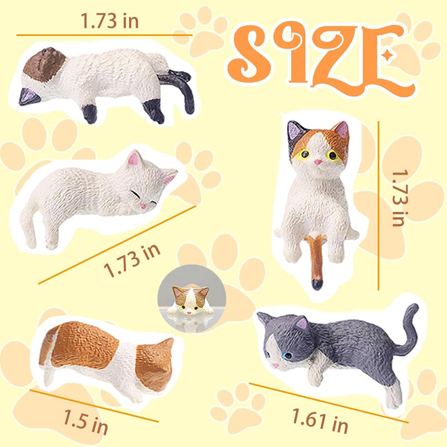 Mini Cat Cute Car Accessories, Resin Cat for Dashboard Decorations, Desk Decorations, Car Ornament Interior Decors Rearv