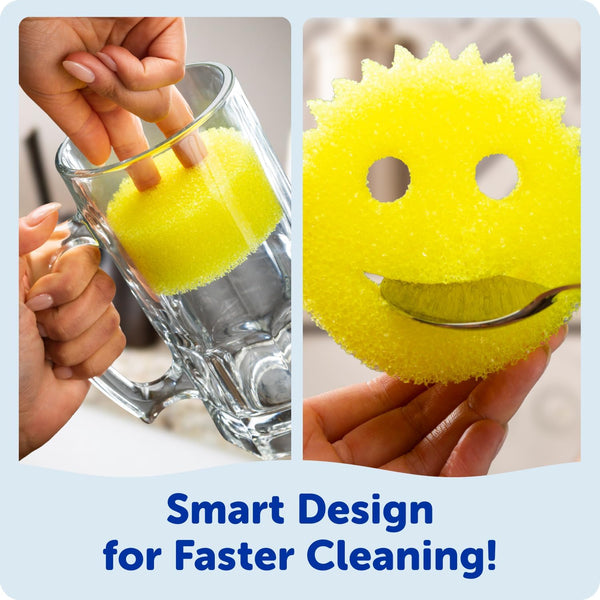 Scrub Daddy Scratch-Free Multipurpose Kitchen Sponges - Bulk Dish Sponges for Kitchen, Bathroom, Household Cleaning & More - Made with Bpa-Free