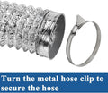 Funmit Dryer Vent Hose Kit - 4 In Diameter by 5 Ft Length - with 2 Stainless Steel Worm Clamp - Flexible Universal Aluminum Foil Non-Insulated -