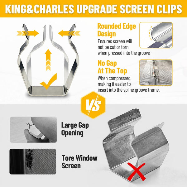 King&Charles Window Screen Replacement, 6in1 Window Screen Door Repair Kit 48"×118" Gray