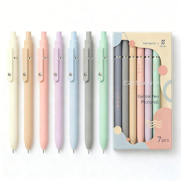 Vanhench 7Pcs 0.5mm Black Ink Gel Pens Fine Point Smooth Writing Quick Dry Pen for Journaling Note Office Desk Nurses Teacher School Supplies