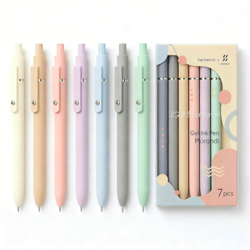 Vanhench 7Pcs 0.5mm Black Ink Gel Pens Fine Point Smooth Writing Quick Dry Pen for Journaling Note Office Desk Nurses Teacher School Supplies