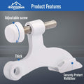 HOMOTEK 2 Pack Hinge Pin White Door Stopper,Adjustable Deluxe Heavy Duty Door Stopper 2-1/2"X1-3/4Ã¢ÂÂ,With White Rubber Bumper Tips