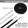 MiniRed 12PCS Drawstring Cord, 57 Inch Drawstring for Sweatpants, Drawstrings Replacement with Easy Threaders and Cord Locks, Draw Strings for