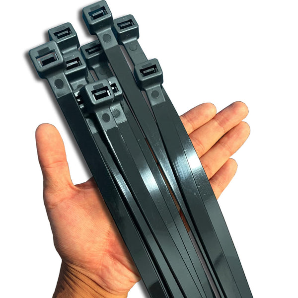 Black Zip Ties Heavy Duty 20 Inch Outdoor, 250Lb Extra Large Cable Tie Wraps Long Plastic Wire Ties Wide Big Strong Thick Zipties 40 Pack