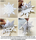 OuMuaMua Winter Christmas Hanging Snowflake Ornaments, 12PCS Snowflakes Garland & 12PCS 3D Glittery Large White Snowflake for Xmas Winter