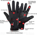 10℉ Winter Gloves Men Women Warm Glove Touch Screen for Cycling Running Fishing Driving Hiking Skiing Cold Weather Large Grey