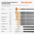Shuttle Art 54 Pack Acrylic Paint Set, Acrylic Painting Set with 30 Colors Acrylic Paint, Wooden Easel, Painting Canvas, Paint Brushes, Palette,