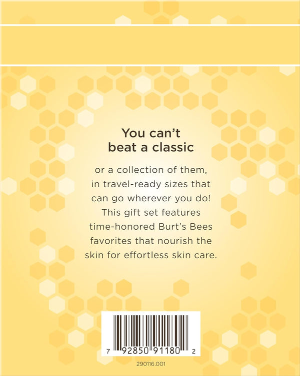 Burt's Bees Timeless Minis Kit, With Coconut Foot Cream, Milk and Honey Body Lotion, Deep Cleansing Cream, Res-Q Ointment, Hand Salve and Beeswax