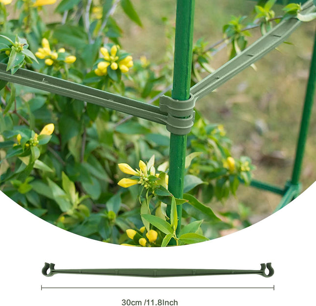 30PCS Stake Arms for Tomato Cage?Expandable Trellis Connectors-11.8" with 2 Buckles for Tomato Cage Attach 11Mm Diameter