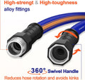 garden hose 25 ft x 5/8", Hybrid Rubber 25ft water hose, Durable, Anti-UV, Sturdy, No-Leakage, Lightweight, Flexible, Heavy Duty garden hoses with