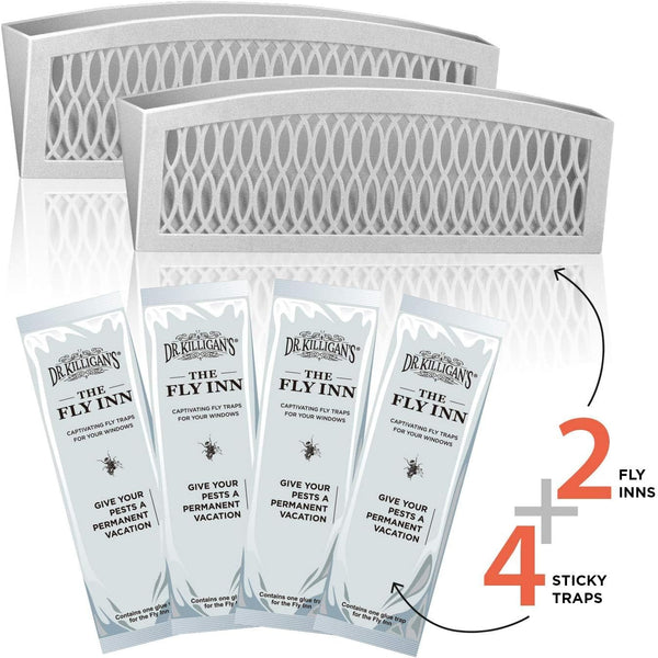 Dr. Killigan's The Fly Inn | Sticky Window Traps | Indoor Insect Trap | Catches and Hides Bugs | Better Than Fly Paper or Ribbon | Get Rid of