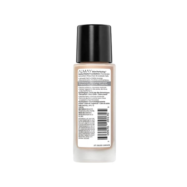 Almay Skin Perfecting Comfort Matte Foundation, Hypoallergenic, Cruelty Free, -Fragrance Free, Dermatologist Tested Liquid Makeup, Cool Nude Cool