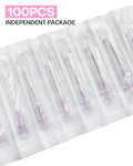 100Pcs 18Ga 1 Inch Needle Luer Lock Lab Accessories, Sterile Individual Package for Scientific Measuring, Refilling Inks 18G 1 inch (25MM)