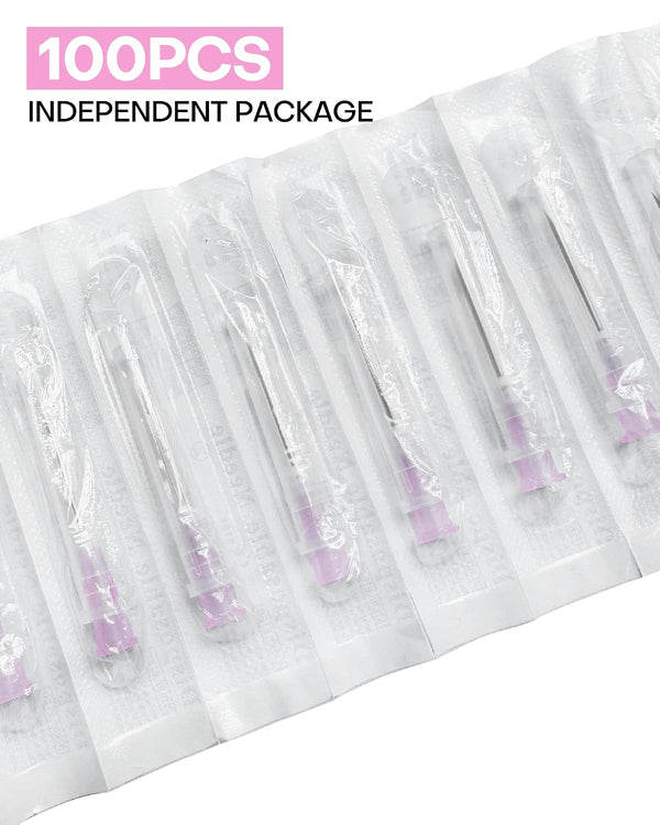 100Pcs 18Ga 1 Inch Needle Luer Lock Lab Accessories, Sterile Individual Package for Scientific Measuring, Refilling Inks 18G 1 inch (25MM)