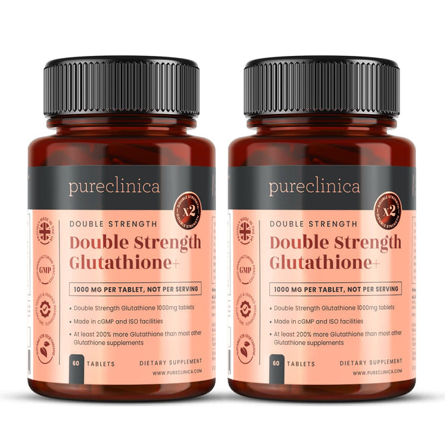 Pureclinica Double Strength Glutathione 500Mg X 60 Tablets - 2 Bottles (120 Tabl