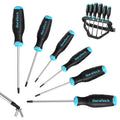 DURATECH 6-Piece Screwdriver Set, Magnetic Torx Screwdriver Set with 180° Rotating Storage Rack, Magnetic Tip, S2 Steel Shaft and Soft Handle,