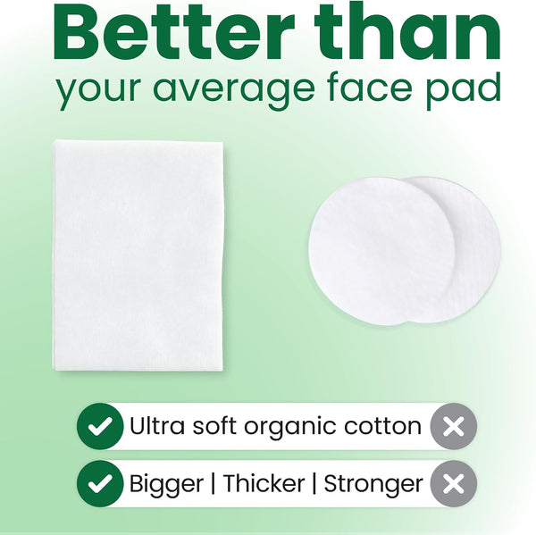 Clean Skin Club Clean² Sensitive Skin Face Pads – Ultra-Soft 100% Organic Cotton, Fragrance-Free & Lint-Free Makeup Remover & Toner, Dermatologist