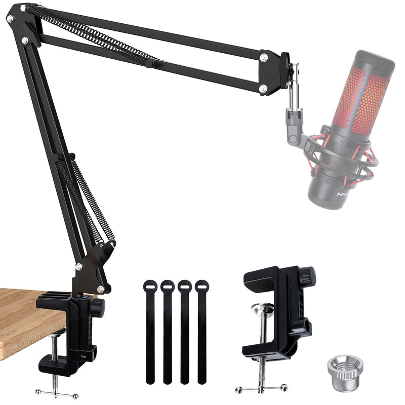 QuadCast Boom Arm, Mic Arm for Blue Yeti HyperX QuadCast SoloCast Fifine AM8 and Most Microphone, Mic Stand Desk with 3/8" to 5/8" Adapter by