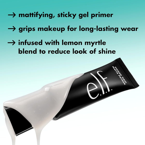 E.L.F. Power Grip Matte Primer Mini, Gel-Based & Hydrating Face Primer for Smoothing Skin & Gripping Makeup, Moisturizes & Primes, Travel Size
