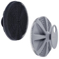 INNERNEED Food-Grade Soft Silicone Body Scrubber Shower Brush, Black+Gray | Handheld Cleansing Skin Brush, Gentle Exfoliating and Lather Well,