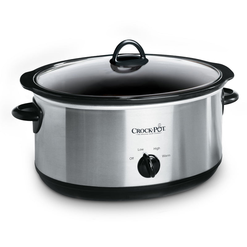 Crock-Pot 7-Quart Manual Slow Cooker, Family Size Serves 8+ People & Fits 6-lb Roast, Removable Stoneware with Warming Setting, Dishwasher Safe