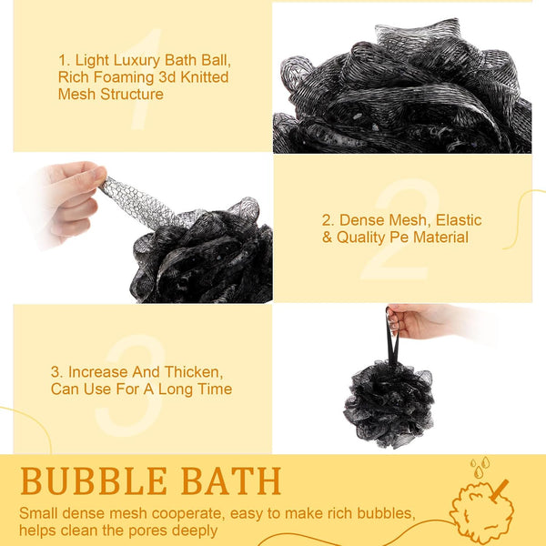 FuWeave 12 Pcs Christmas Bath Loofah Sponge Red Green Loofah Exfoliating Body Scrubber Shower Sponge 50g Mesh Shower Pouf Balls Gift Set for Women