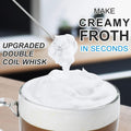 Double Whisk Milk Frother, Handheld Electric Blender stick, Drink Mixer with Food Grade Stainless Steel Stirrer, Battery Operated Foam Maker for