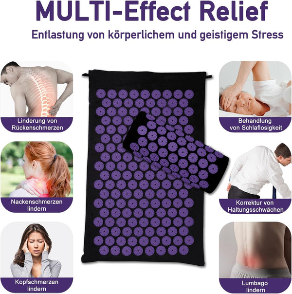 Acupressure Mat Set, Acupuncture Point Massage Pillow, Relieving Neck and Back Pain, Muscle Relaxation and Stress Reduction, Sciatica Relief,