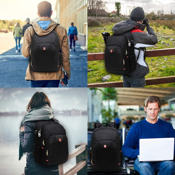 Della Gao Laptop Backpack for Men, Large Anti-Theft Business Travel Backpack with USB Charging Port, Water Resistant College Computer Bag for