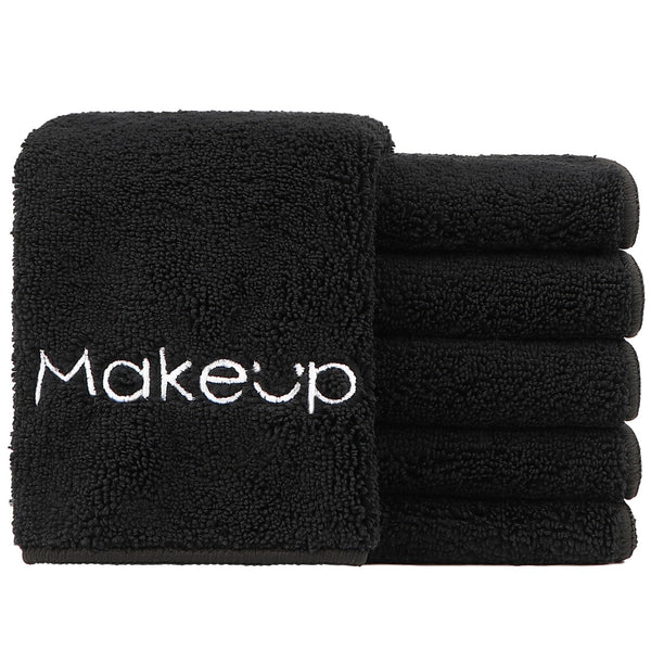 HOMEXCEL Makeup Remover Cloth 6 Pack,Premium Washable Soft 13X13 Inch Facial Cleansing Makeup Towels,Quick Dry Microfiber Face Towels Washcloths