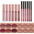 BestLand 12Pcs Matte Liquid Lipstick + Lip Liner Pens Set, Velvety Nude Lip Stain Waterproof Long Wear Makeup Gift Set 12 Count Set A