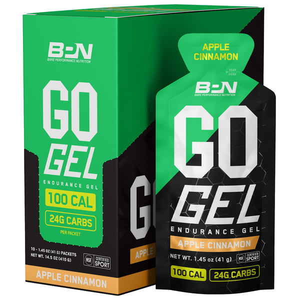 BARE PERFORMANCE NUTRITION, BPN Go Gel Endurance, 24g of Carbohydrates & 100 Calories per Pack, Vegan + Gluten Free Running Gel, 10 Single-Serving