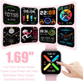 Smart Watch for Men Women Compatible with iPhone Samsung Android Phone 1.69 inch Full Touch Screen IP68 Waterproof Bluetooh Fitness Tracker Heart