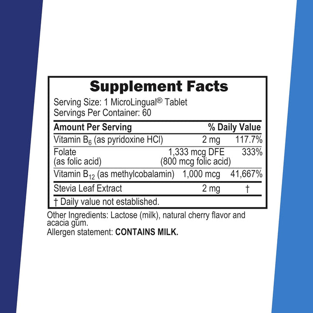 Superior Source No Shot Vitamin B-12 Methylcobalamin 1000 Mcg, B-6 & Folic Acid 