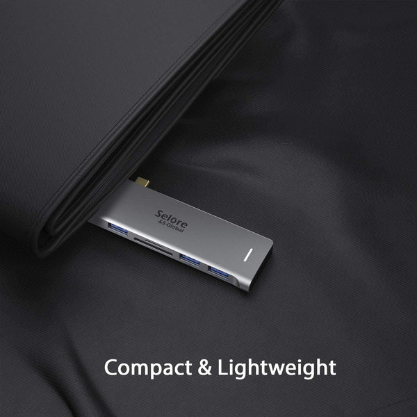 USB C Adapter for MacBook Pro/Air M1 M2 M3 2021 2020 2019 13" 15" 16" Grey 6-in-2