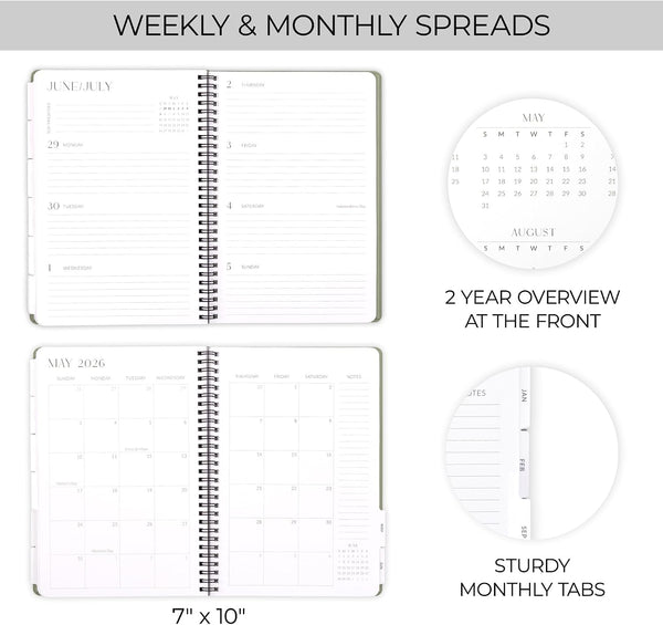 Aesthetic 2025-2026 Academic Planner - A Beautiful 7" x 10" Daily Planner for Women or Men with Weekly & Monthly Spreads For The 25-26 School Year