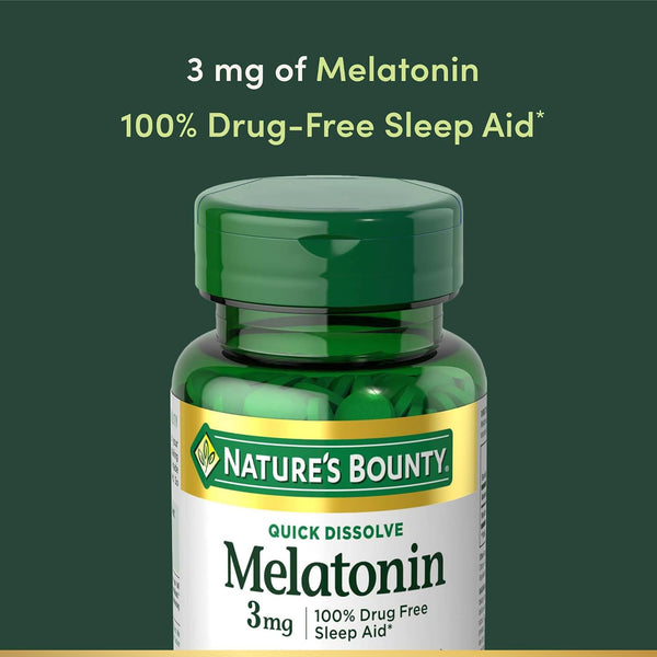Nature's Bounty Melatonin 3mg Quick Dissolve, 240 Count 240 Count (Pack of 1)