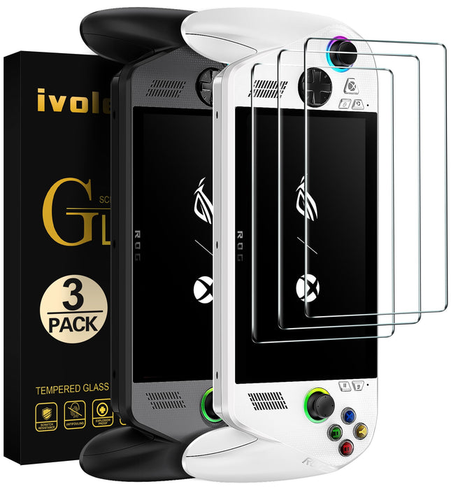 Ivoler 3-Pack Tempered Glass Screen Protector for ASUS ROG Ally/Asus ROG Ally X 7'' 2024/ MSI Claw A1M 2024 Gaming Handh