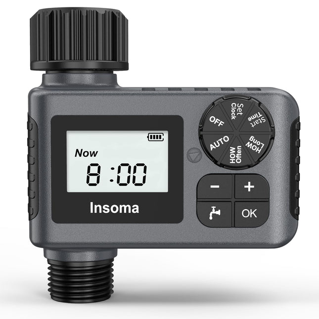 Outdoor Garden Hose Faucet Timers, Programmable Water Sprinkler Timer with Rain Delay/Manual/Automatic Drip Irrigation a